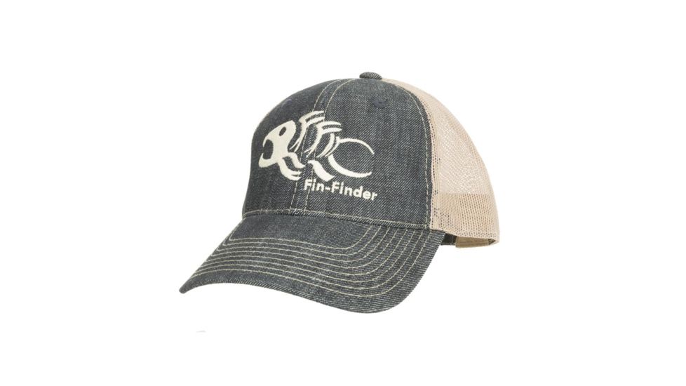 Fin-Finder Mesh Logo Hat, Blue/Tan One Size 13057