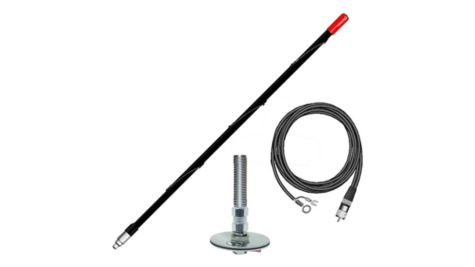 FIRESTIK 2ft Single Roof Mount NGP Kit Complete, Black FG2DDB