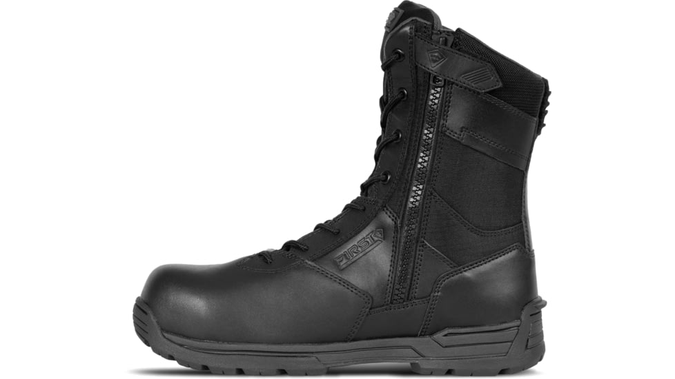 First Tactical 8in Safety Toe Side-Zip Duty Boots - Mens, Black, 10 US/Regular, 165923-019-10-R