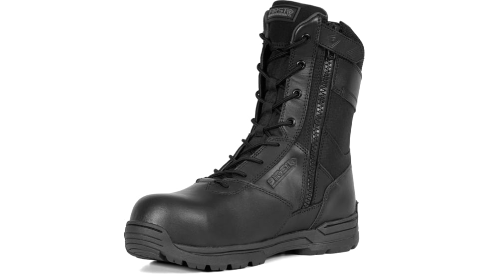 First Tactical 8in Safety Toe Side-Zip Duty Boots - Mens, Black, 10 US/Regular, 165923-019-10-R