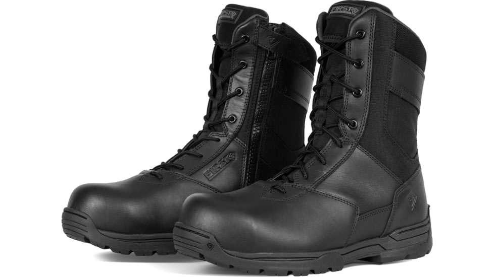 First Tactical 8in Safety Toe Side-Zip Duty Boots - Mens, Black, 10 US/Regular, 165923-019-10-R