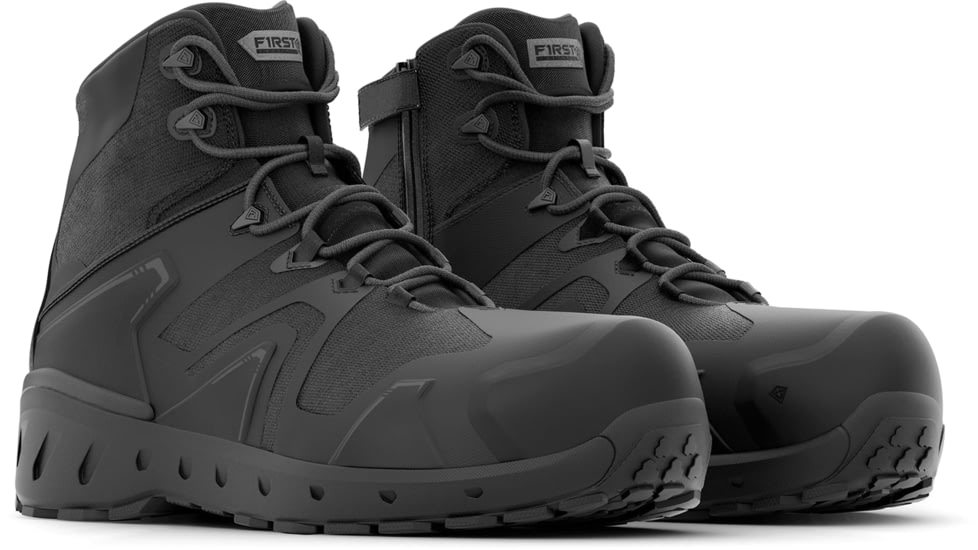 First Tactical AERO-TAC 5in Safety Toe Side-Zip Mid Tactical Boots - Mens, Black, 4 US/Regular, 165931-019-4-R