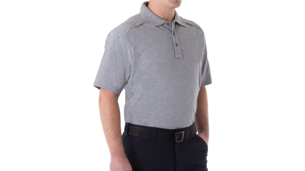 First Tactical Cotton Short Sleeve Polo - Men's, Heather Gray, 5XL, 112508-016-5XL