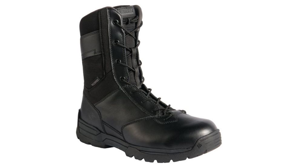 First Tactical Mens 8in Wp S-Zip Dty, Black, 10.5 Wide 165003-019-10.5-W