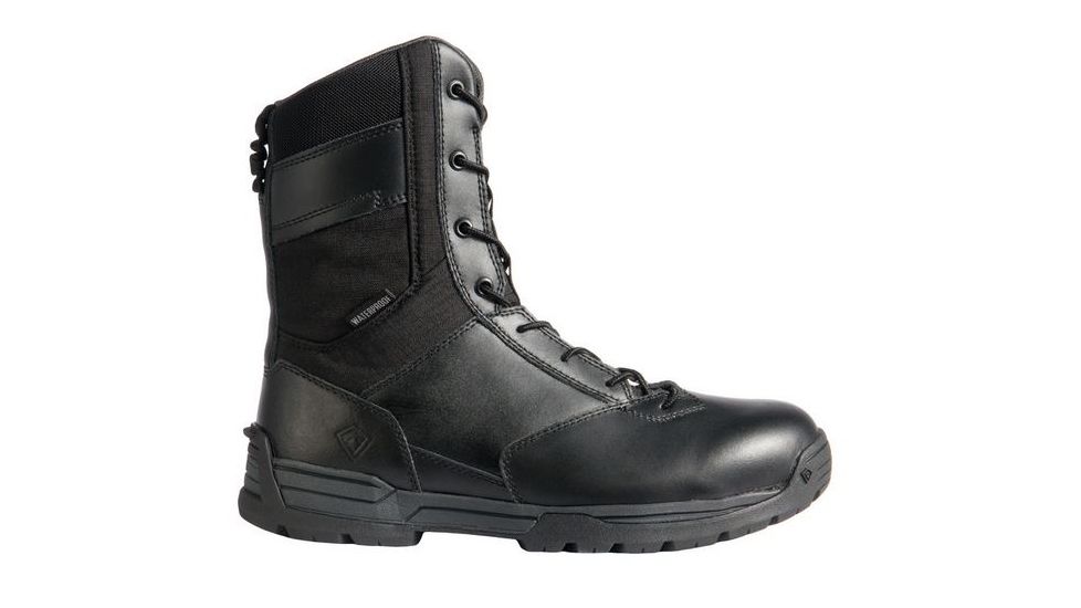 First Tactical Mens 8in Wp S-Zip Dty, Black, 10.5 Wide 165003-019-10.5-W
