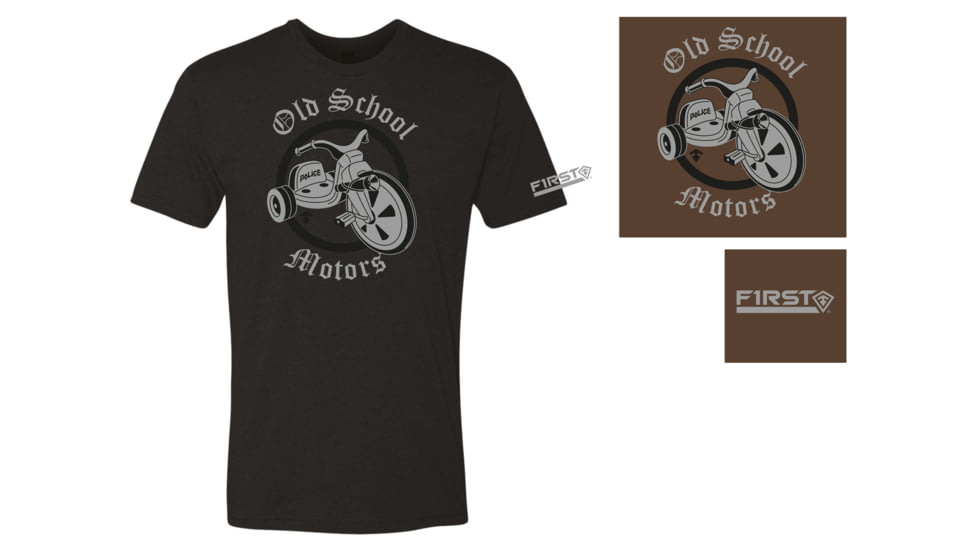 First Tactical Old School Motors T-Shirt - Men's, Extra Large, Espresso, 112528-478-XL