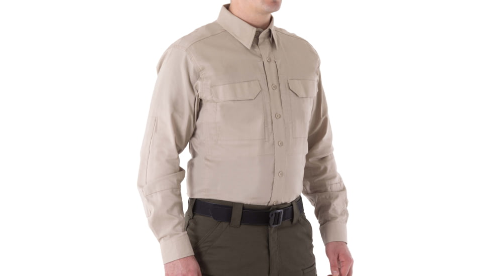 First Tactical V2 Tactical Long Sleeve Shirt - Mens, Silver Tan, Regular/3XL, 111006-065-3XL-R