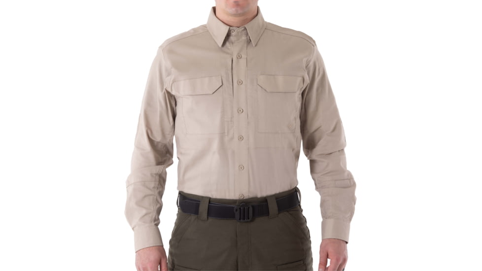 First Tactical V2 Tactical Long Sleeve Shirt - Mens, Silver Tan, Regular/3XL, 111006-065-3XL-R