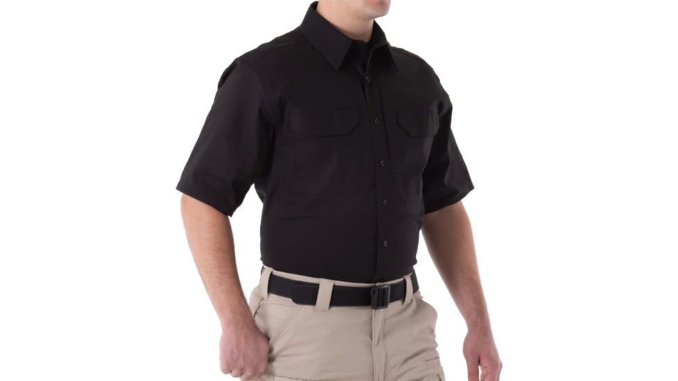 First Tactical V2 Tactical Short Sleeve Shirt - Mens, Black, Large, R, 112007-019-L-R