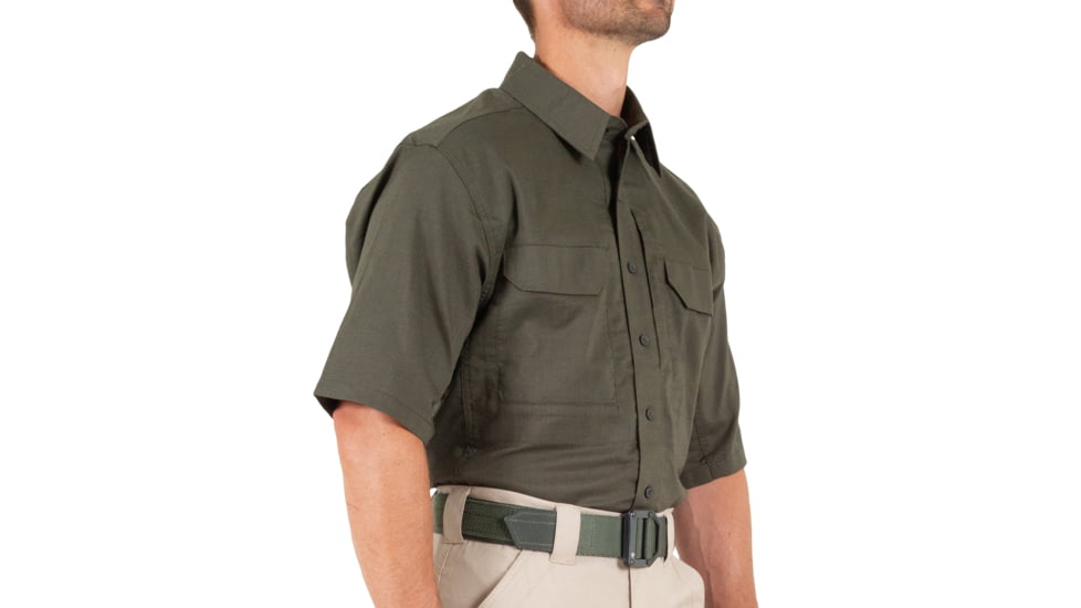 First Tactical V2 Tactical Short Sleeve Shirt - Mens, OD Green, Small, R, 112007-830-S-R