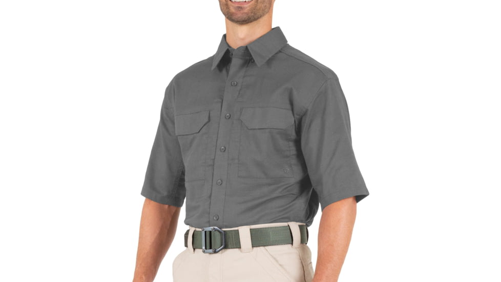 First Tactical V2 Tactical Short Sleeve Shirt - Mens, Wolf Grey, Extra Large, R, 112007-036-XL-R