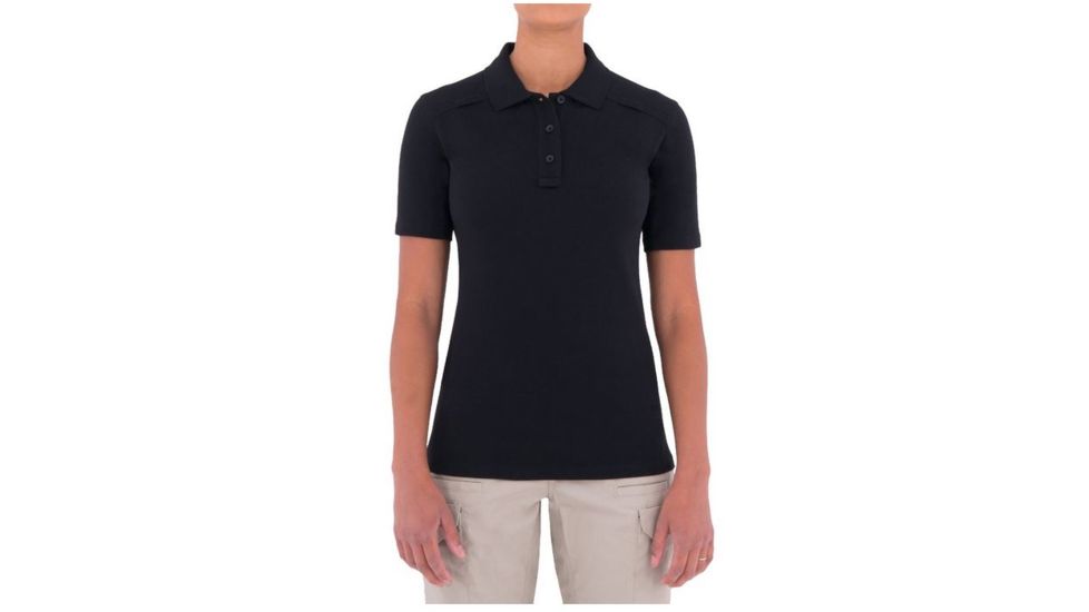 First Tactical Womens Cotton S/S Polo, Black, XXL Regular 122505-019-XXL-R