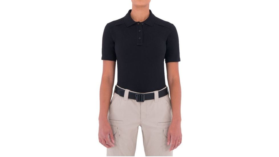 First Tactical Womens Cotton S/S Polo, Black, XXL Regular 122505-019-XXL-R