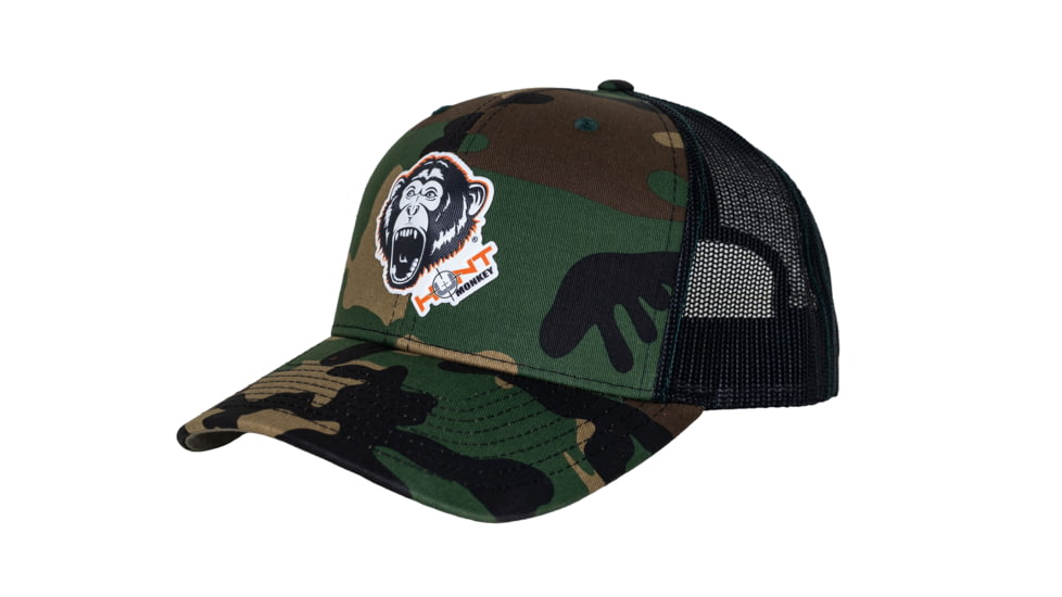 Fish Monkey Hunt Poly Press Hat, Camo/Black, One size, HM803-CAMO