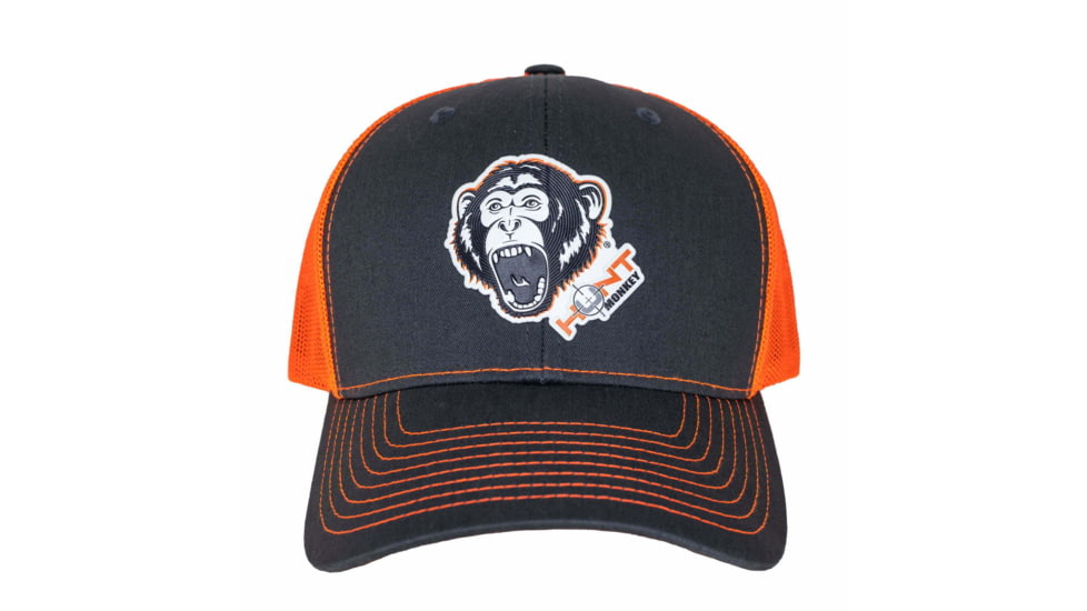 Fish Monkey Hunt Poly Press Hat, Char/Orange, One size, HM803-CHOR