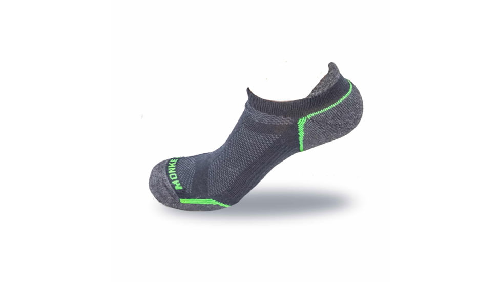 Fish Monkey No Show Guide Series Socks, Black, XL, SM200-BLK-XL
