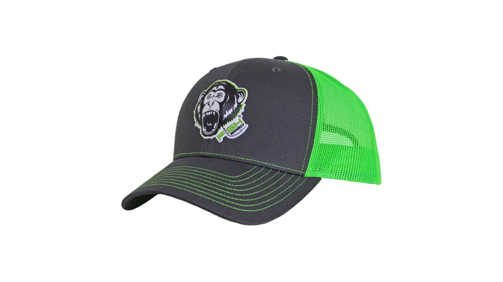 Fish Monkey Screamn Monkey Hat, Charcoal/Neon Green, One size, FM75-CHNG