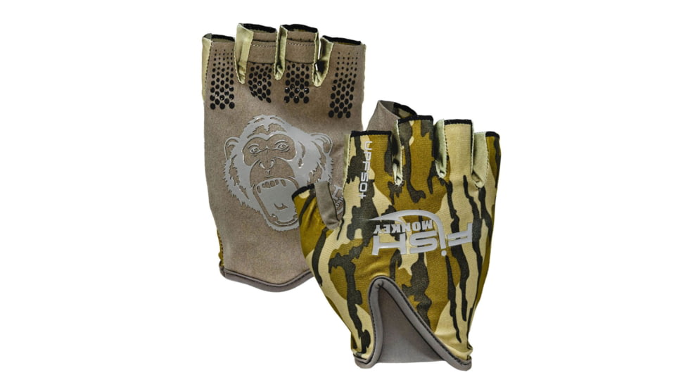 Fish Monkey Stubby Guide Gloves, Orginal Bottomland, L, FM18-OBL-L