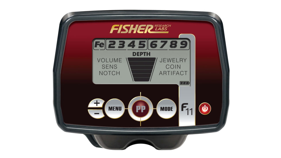 Fisher F11 Metal Detector, Black, Standard, F11