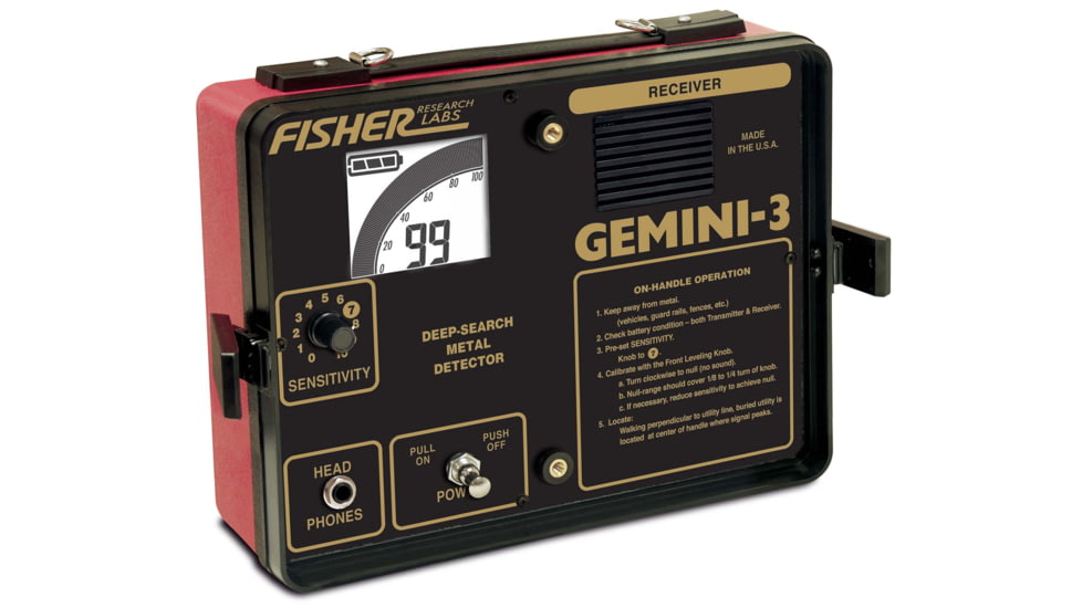 Fisher Gemini-3 Metal Detector, Black, Standard, GEMINI3