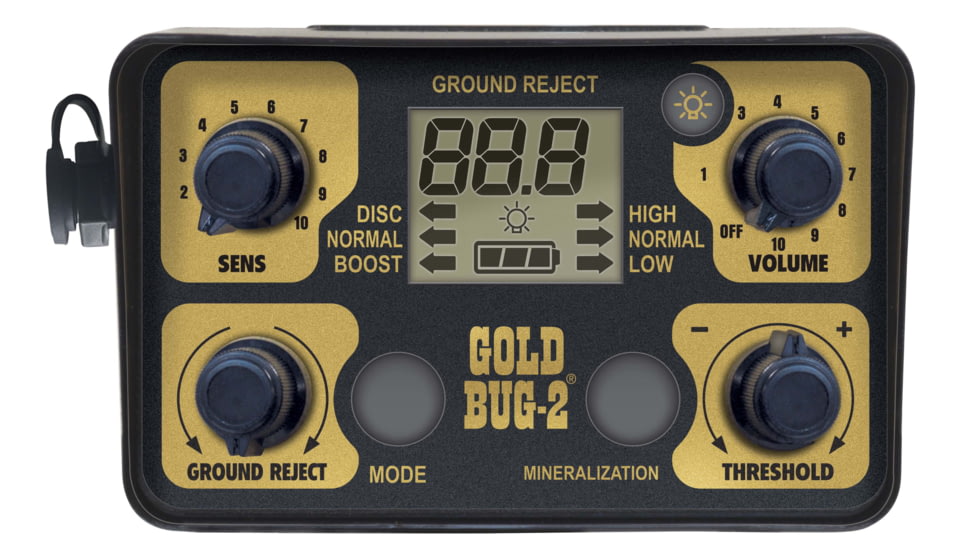 Fisher Gold Bug 2 Pro Metal Detector w/6.5in /10in Elliptical Search Coils, Black, Standard, GB2COMBO