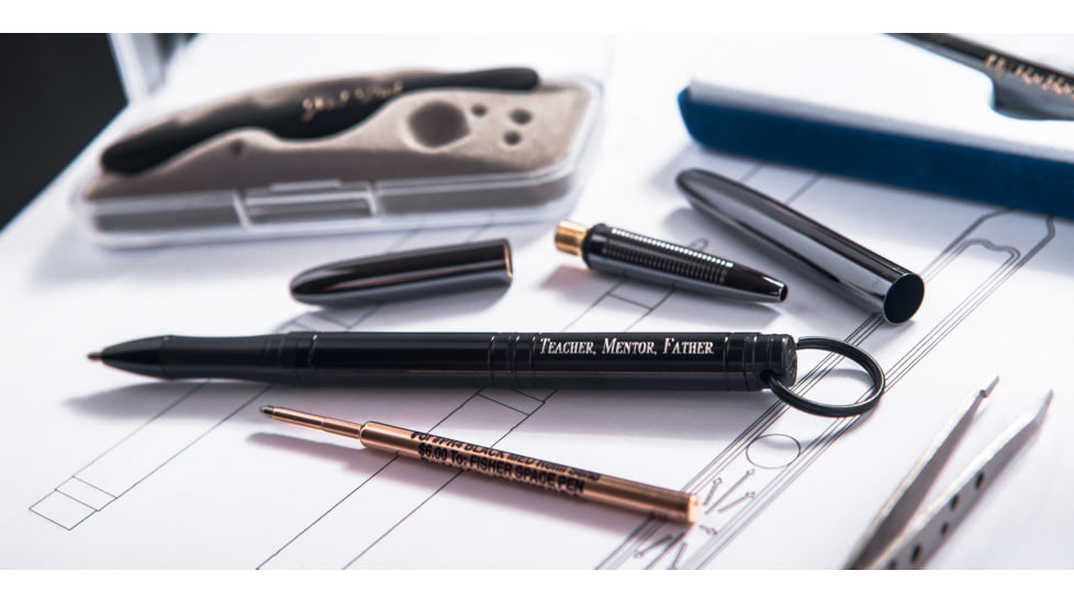 Fisher Space Pen Backpacker Aluminum w/Key Chain Space Pen, Black, FSPBP-B