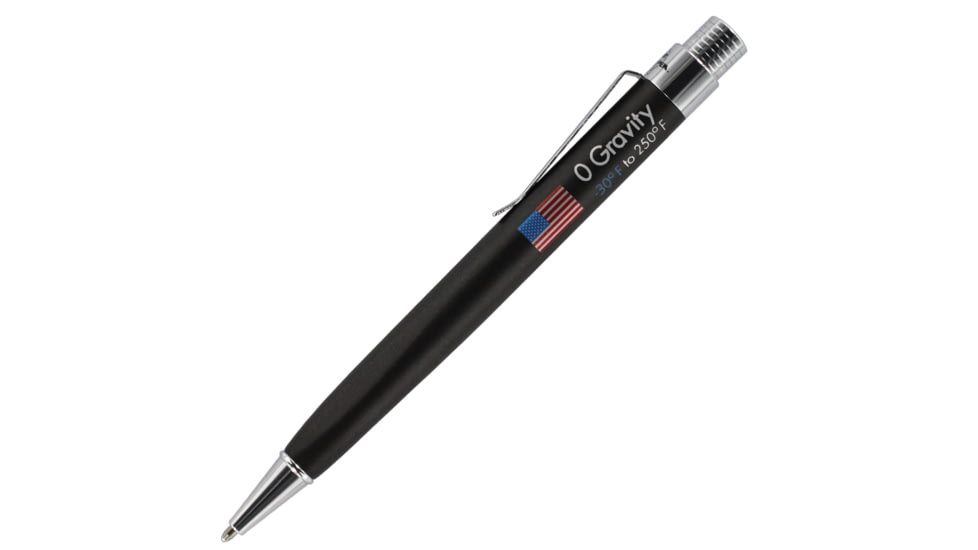 Fisher Space Pen Black Zero Gravity Pen with US Flag Imprint FSPZG