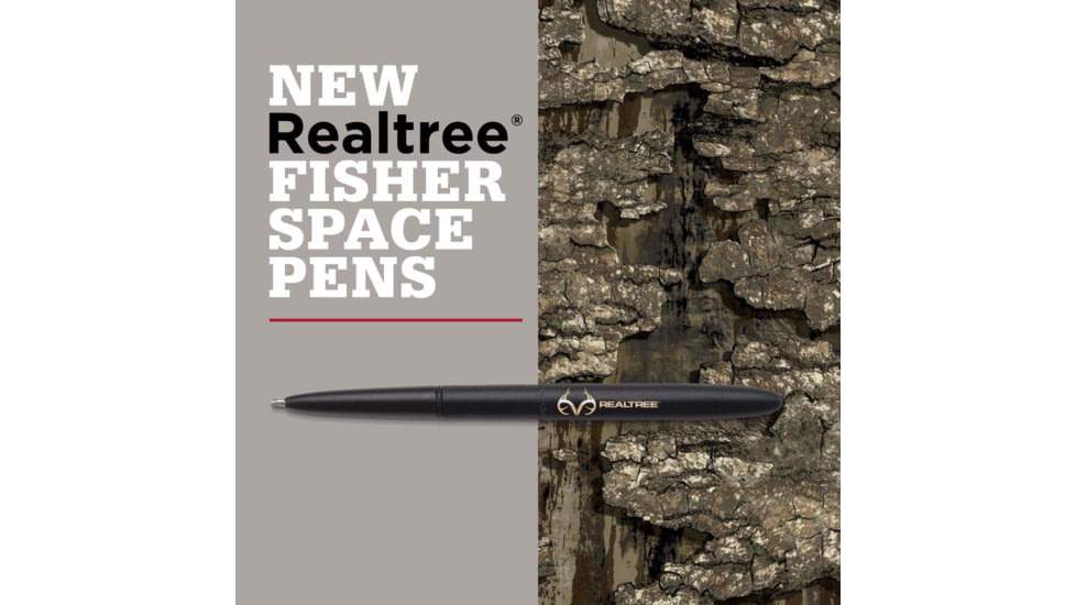 Fisher Space Pen Bullet Space Pen w/ RealTree Logo, Matte Black, 400B-RT