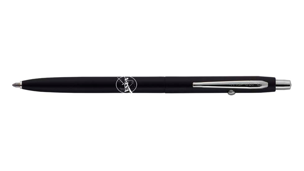 Fisher Space Pen Shuttle Space Pen with Chrome Accents and NASA Meatball Logo, Matte Black/Chrome, CH4BC-NASAMB