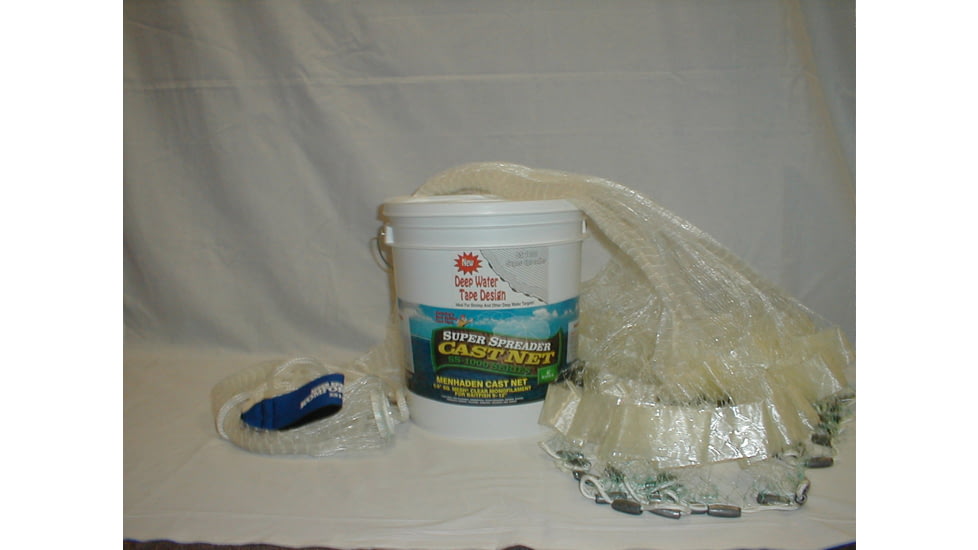 Fitec GS1500 Ultra Spreader Cast Net Clear Mono 5/8" Mesh w/Tape 8' 1.5Lb Lead Per Foot, 11980
