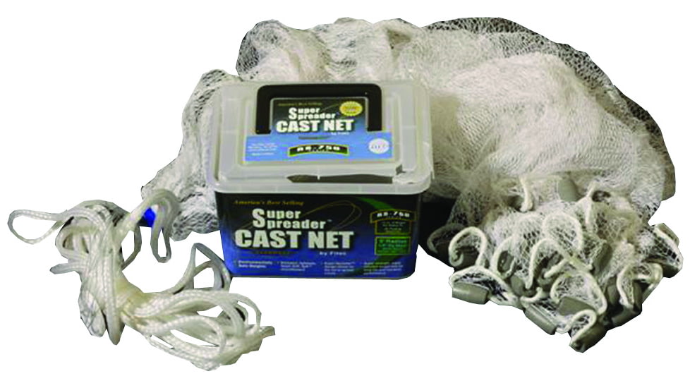 Fitec RS750 Super Spreader Cast Net Clear Mono 3/8" Mesh, 3.5' Coated Steel, 10135