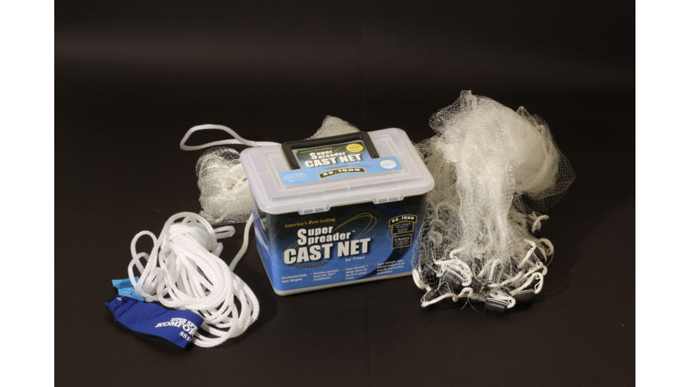 Fitec SS1000 Super Spreader Cast Net Clear Mono 3/8" Mesh, 4' Coated Steel, 10840