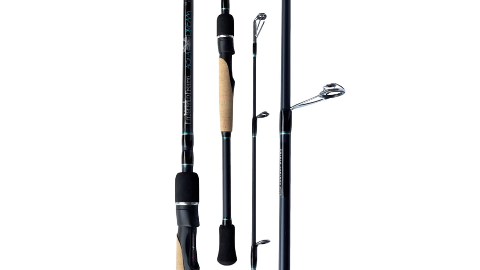 Fitzgerald Fishing Aqua Dream Series Rods, Medium Heavy Spinning, Black, 7ft6in, FRAD76MH