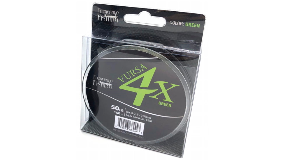 Fitzgerald Fishing Vursa Braid 4X Line, 40lb, Green, 150yds, VBG4X40150