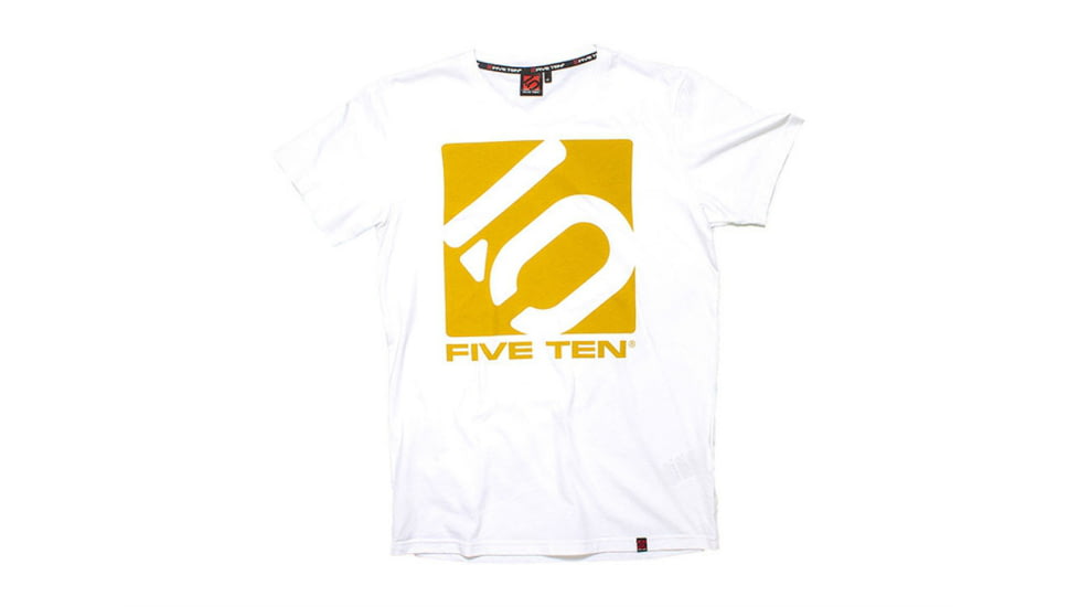 Five Ten Logo Tee - Mens-White-X-Large