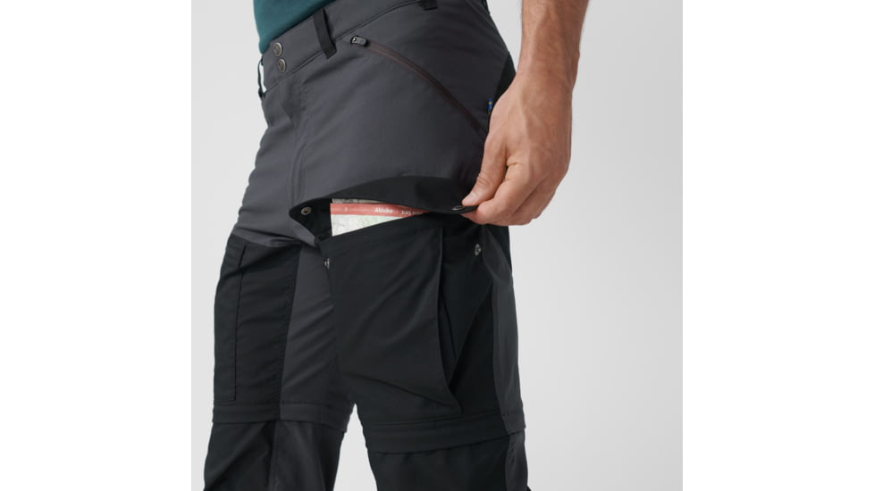 Fjallraven Abisko Midsummer Zip Off Trousers - Mens, Dark Grey/Black, 52, F81154-030-550-52