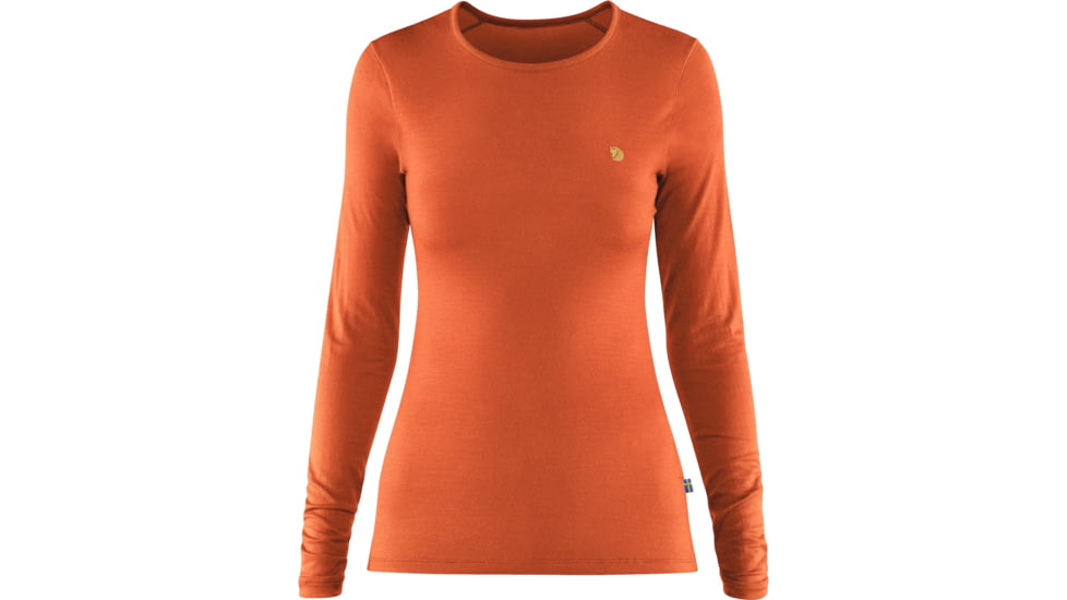 Fjallraven Bergtagen Thinwool LS - Womens, Hokkaido Orange, Small, F89886-208-S