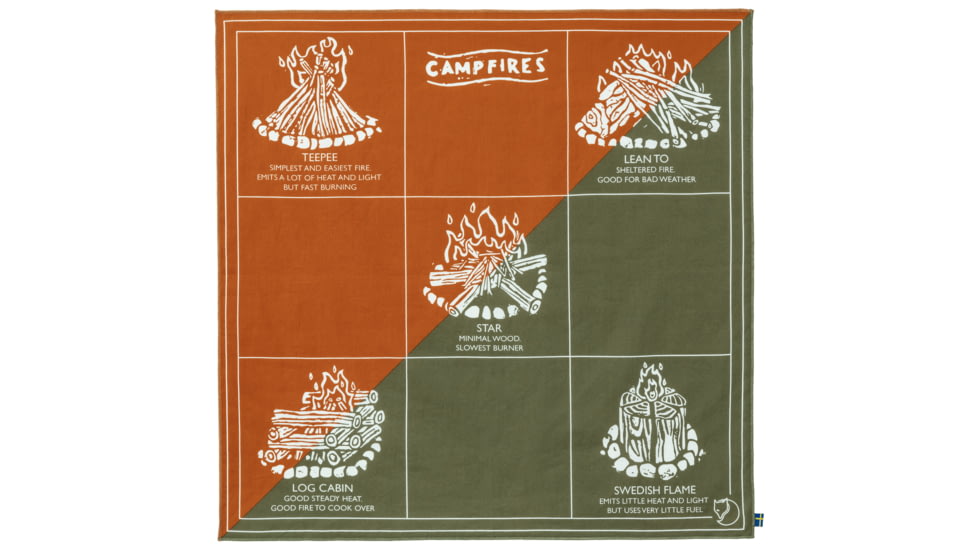 Fjallraven Campfire Bandana - Unisex, Sunset Orange/Green, One Size, F84784-207-620-OneSize