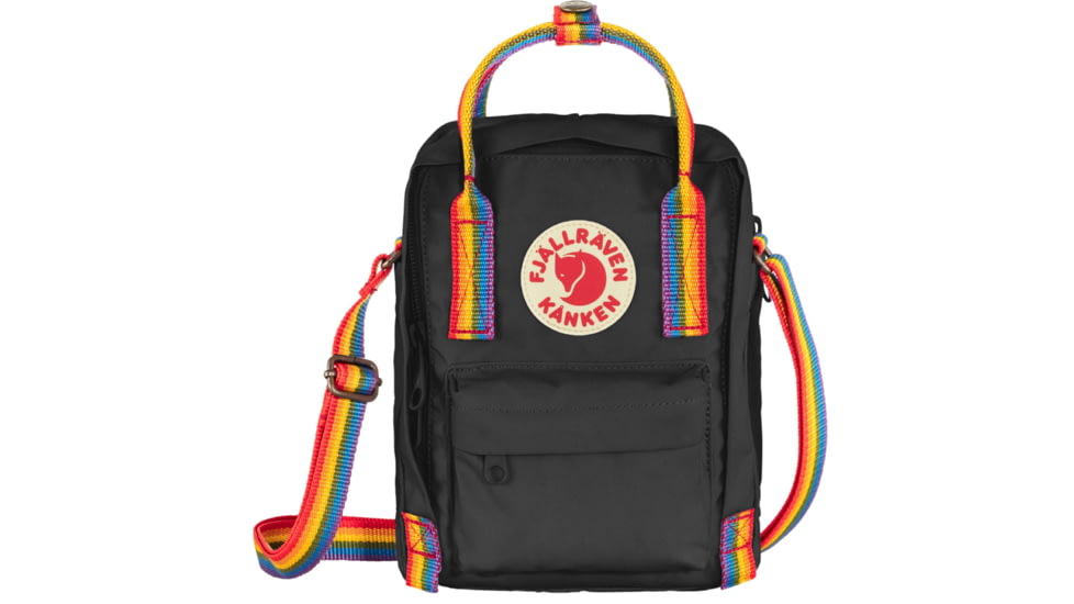 Fjallraven Kanken Rainbow Sling - Unisex, Black/Rainbow Pattern, One Size, F23623-550-907-One Size