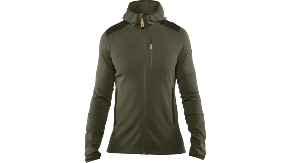 Fjallraven Keb Fleece Hoodie - Mens, Laurel Green/Deep Forest, Small, F81878-625-662-S