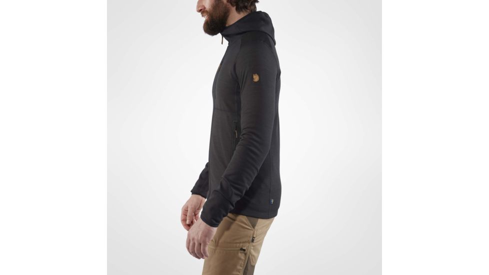 Fjallraven Keb Fleece Trekking Hoodie - Mens, Dark Grey-Black, Small, F81878-020-030-S