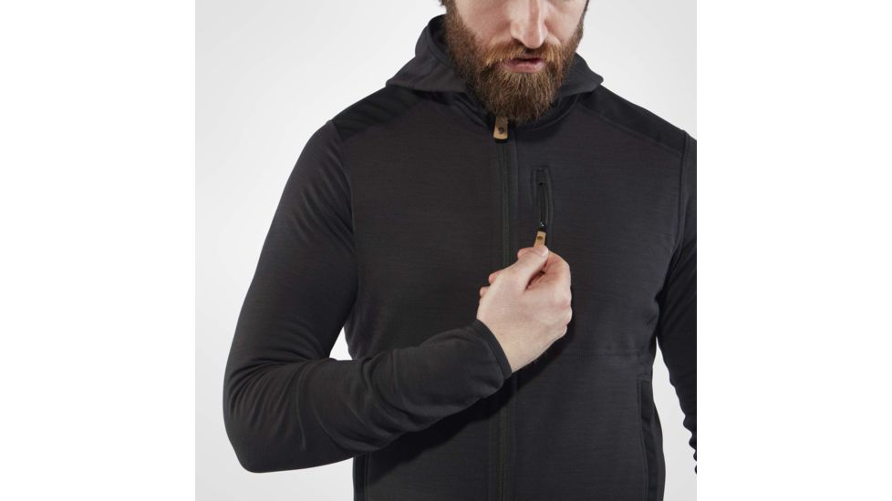 Fjallraven Keb Fleece Trekking Hoodie - Mens, Dark Grey-Black, Small, F81878-020-030-S