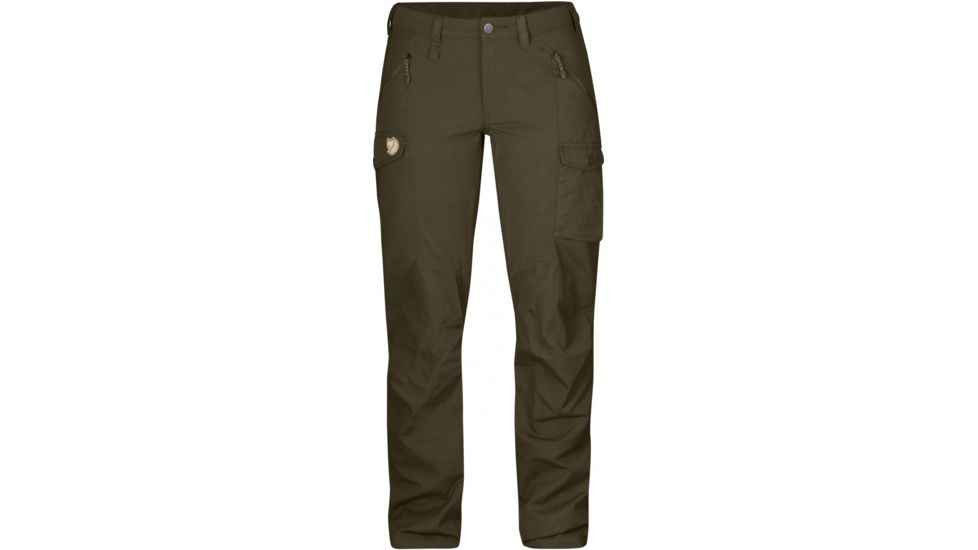 Fjallraven Nikka Trousers Womens, Dark Olive, 46 Waist, Unhemmed F89236-633-46