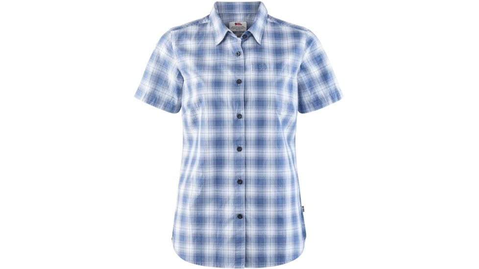 Fjallraven Ovik Check Shirt Short Sleeve - Womens, Blue Ridge, F89860-519-S