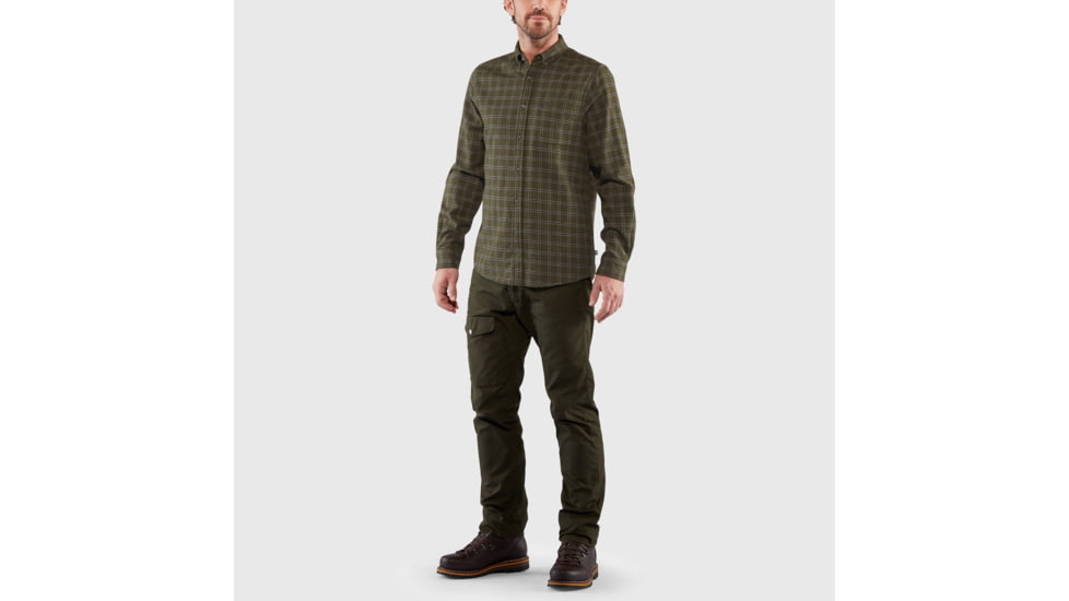 Fjallraven Ovik Flannel Shirt - Mens, Laurel Green/Indigo Blue, Large, F82979-625-534-L