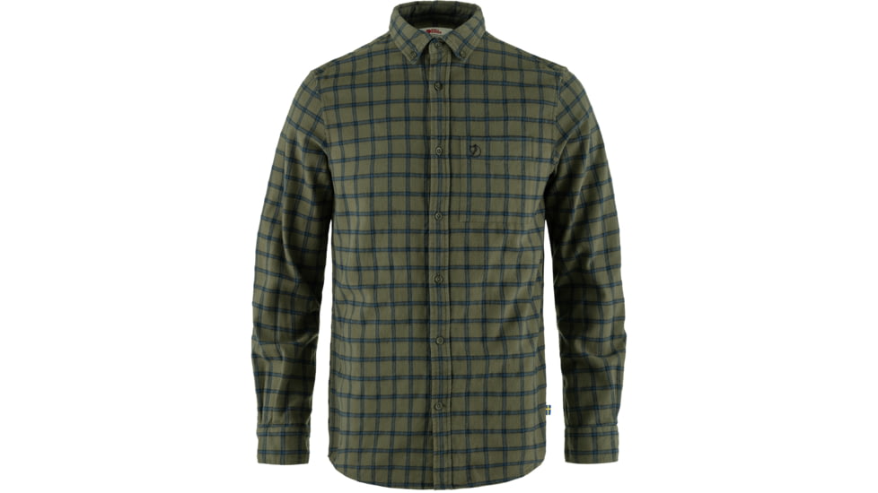Fjallraven Ovik Flannel Shirt - Mens, Laurel Green/Indigo Blue, Large, F82979-625-534-L