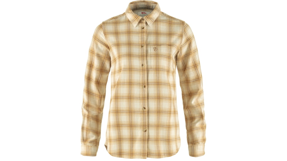 Fjallraven Ovik Flannel Shirt - Womens, Chalk White/Dune Beige, Extra Large, F89833-113-196-XL