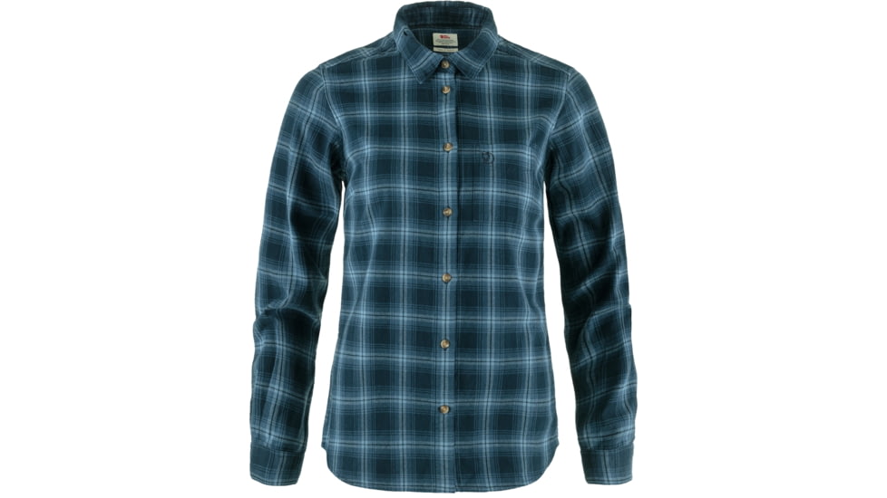 Fjallraven Ovik Flannel Shirt - Womens, Dark Navy/Indigo Blue, Medium, F89833-555-534-M