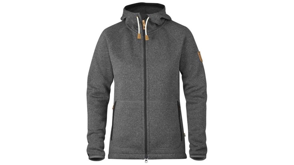 Fjallraven Ovik Fleece Hoodie - Womens, Dark Grey, Extra Large, F89516-030-XL