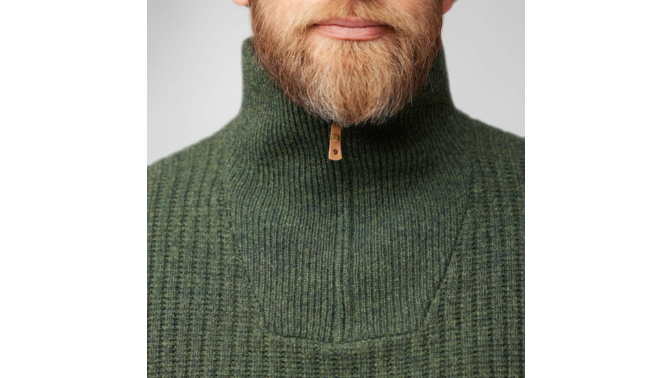 Fjallraven Ovik Half Zip Knit - Mens, Deep Forest, Medium, F86672-662-M